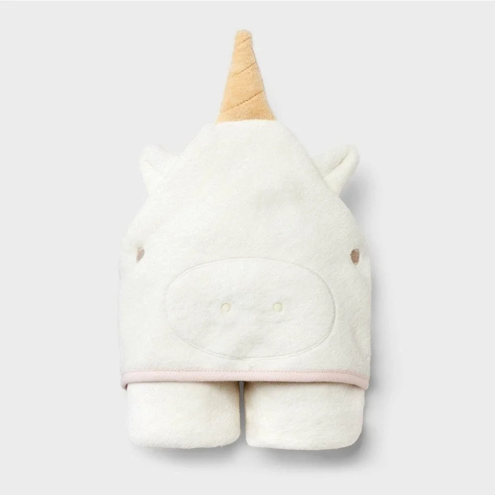 Baby Hooded Towel Cloud Island™ Cream: Cotton Terry, Unicorn Pattern, 30